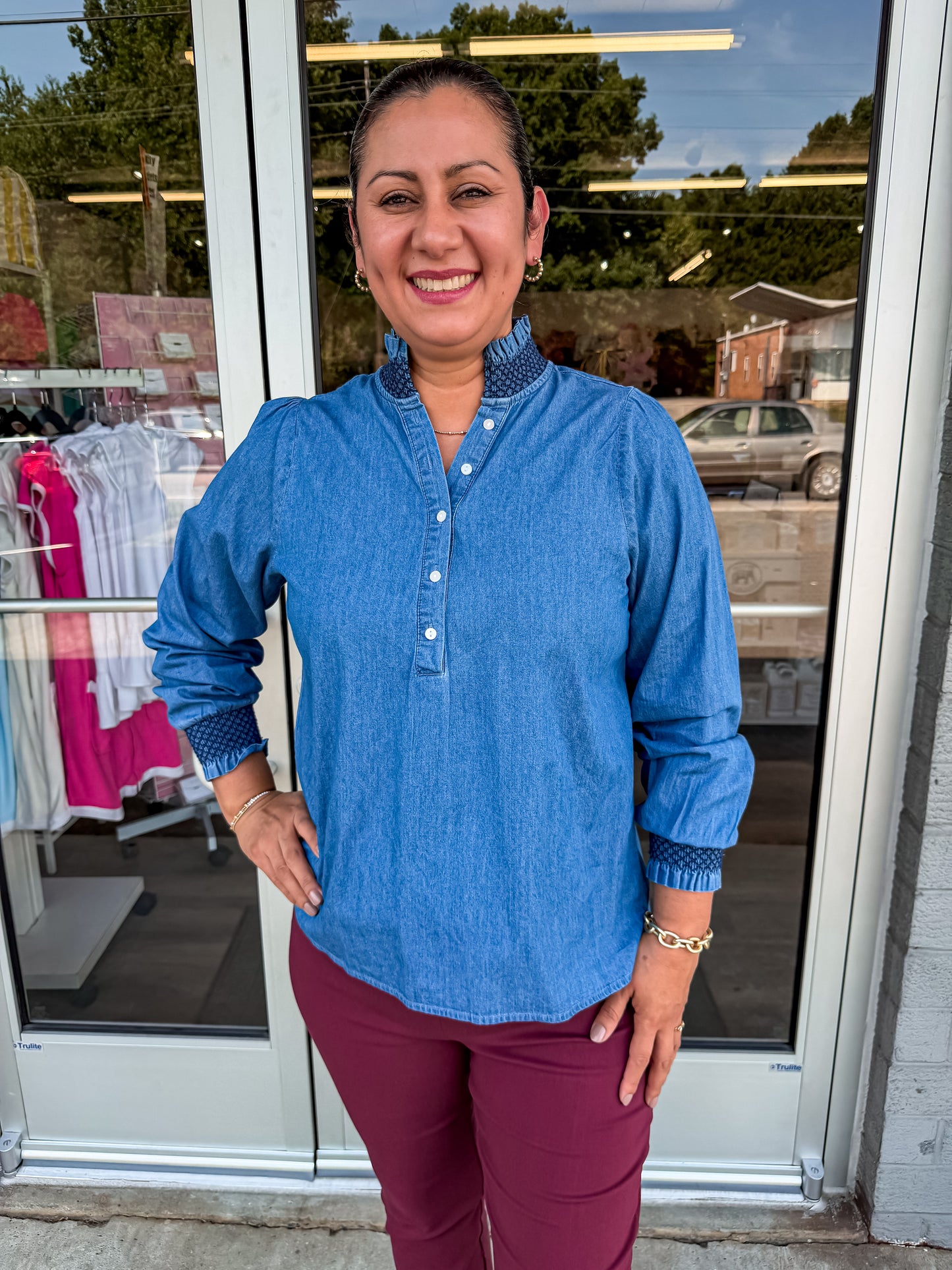 Kimberly Chambray Top