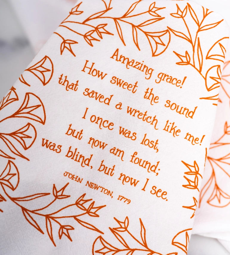 Amazing Grace Hymn Tea Towel