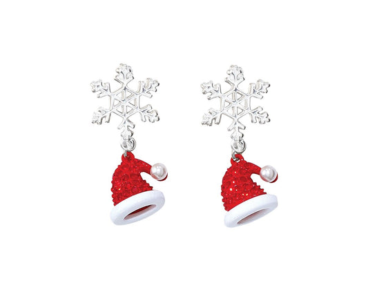 Santa Hat w/ Snowflake Earrings
