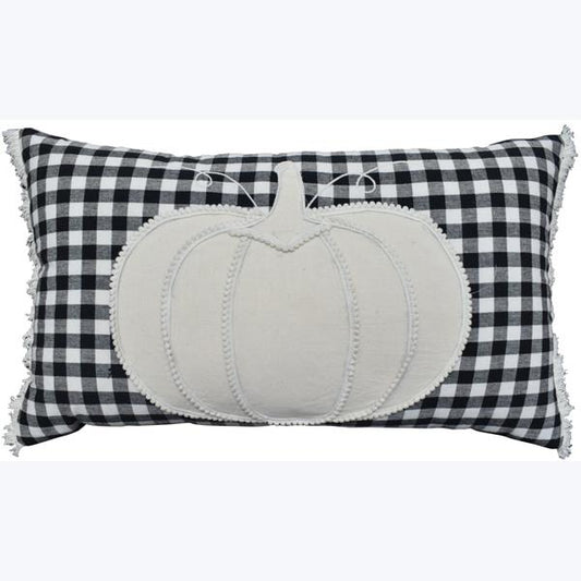Cotton Fall Plaid Pumpkin Pillow