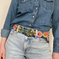 Sunshine daydream floral embroidered wool belt.