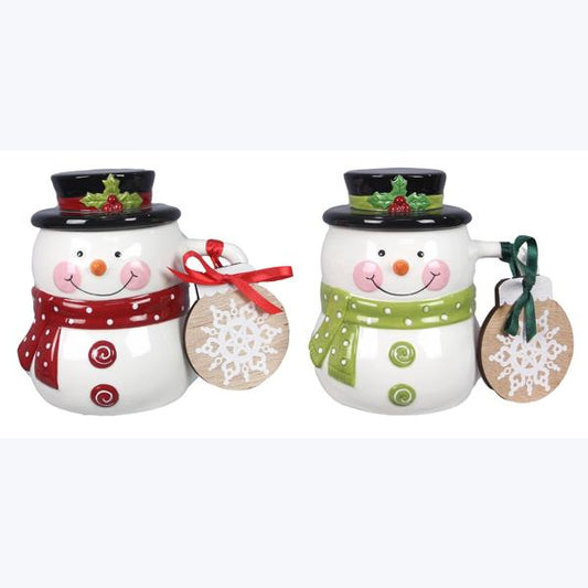 Ceramic Winter Whimsy Snowman Mud With Lid