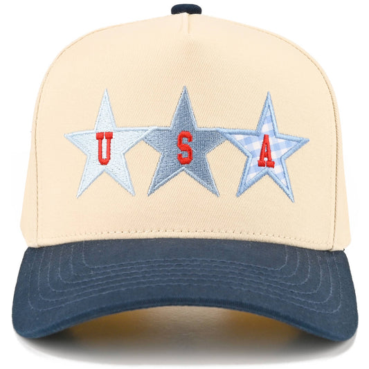 STAR USA Letter with Stars on Two Tone Trucker Hat