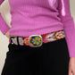 Folklorica Floral Black Embroidered Wool Belt
