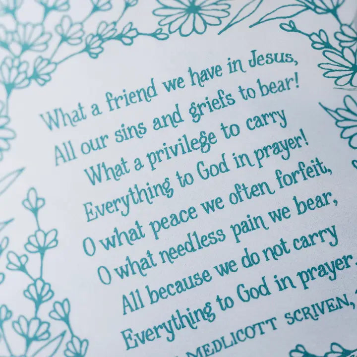 What A Friend Hymn Tea Towel