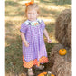 Purple Gingham Halloween Boo Smocked Bishop Dress