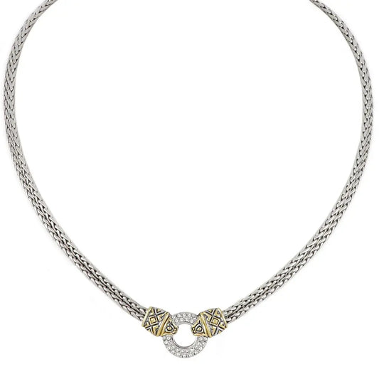 Pavé Circle Double Strand Necklace