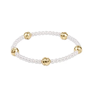 Enewton - Admire Small Gold 3mm Bead Bracelet - Pearl