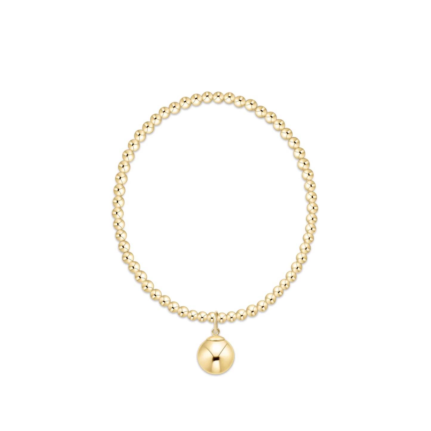 Classic Gold 3mm Bead Bracelet- Charms