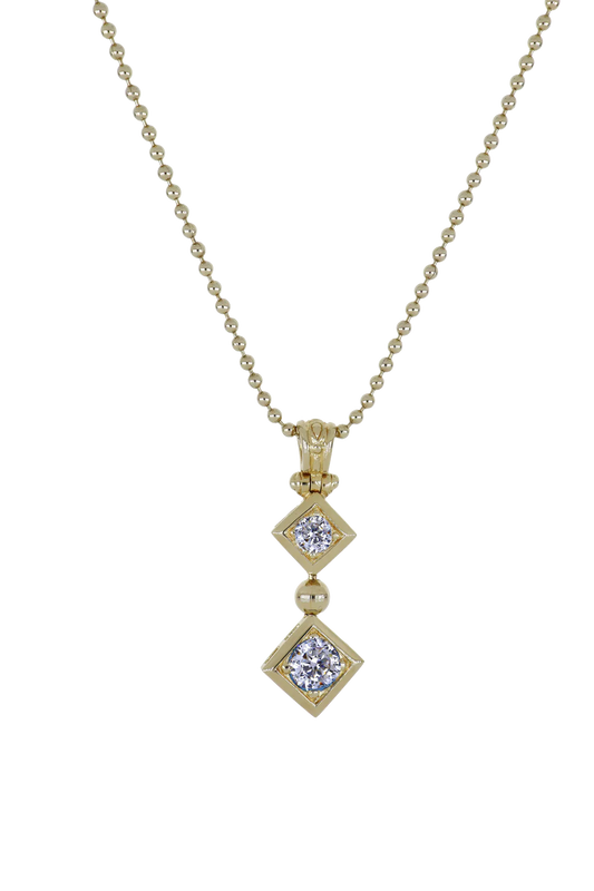 Beaded Collection 2 Stone Drop Necklace 24"