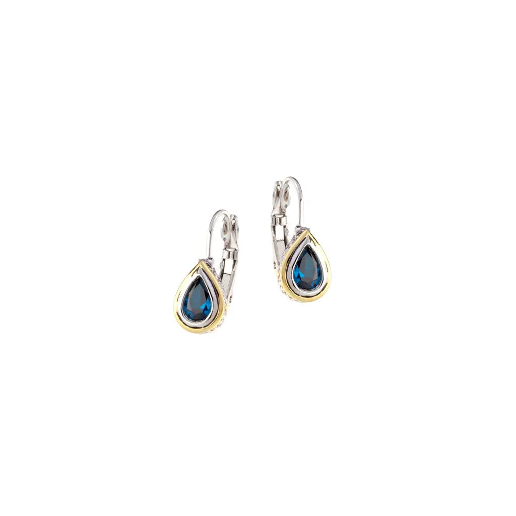 Sapphire Pear Shape Bezel Set Earrings