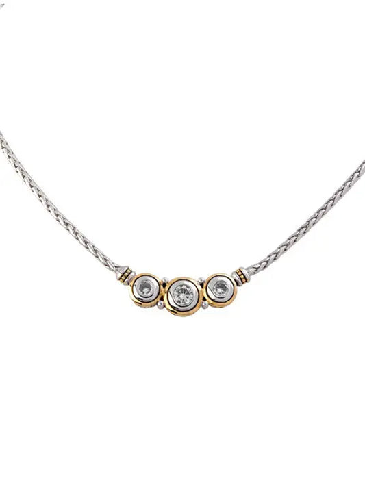 Beijos Collection - Three-Stone CZ Necklace