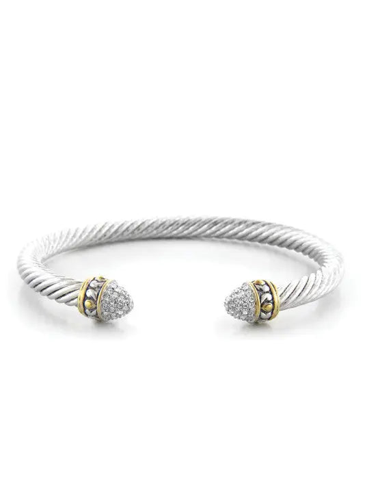 Briolette Collection - Pavé Small Wire Cuff Bracelet