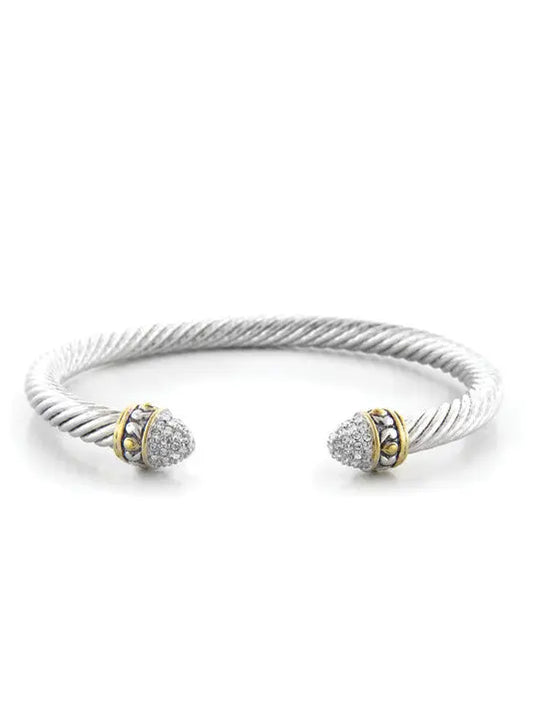 Briolette Collection - Pavé Small Wire Cuff Bracelet