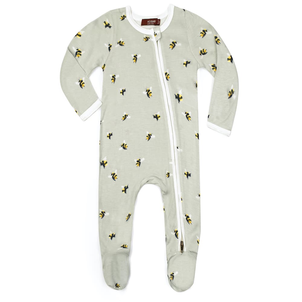 Zipper Footed Romper- Bumblebee