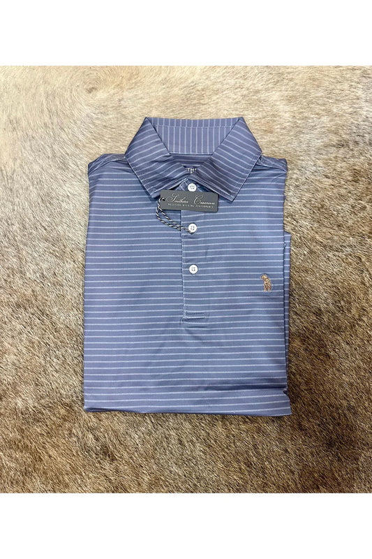 Men's Blue Stone Stripe Polo