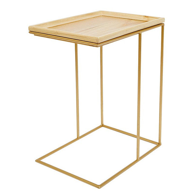 Gold Wooden Side Table