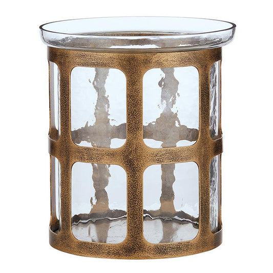 Gold Finish Hurricane Candle Jar