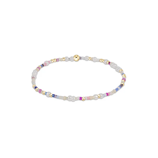Multicolored beaded bracelet on a white background