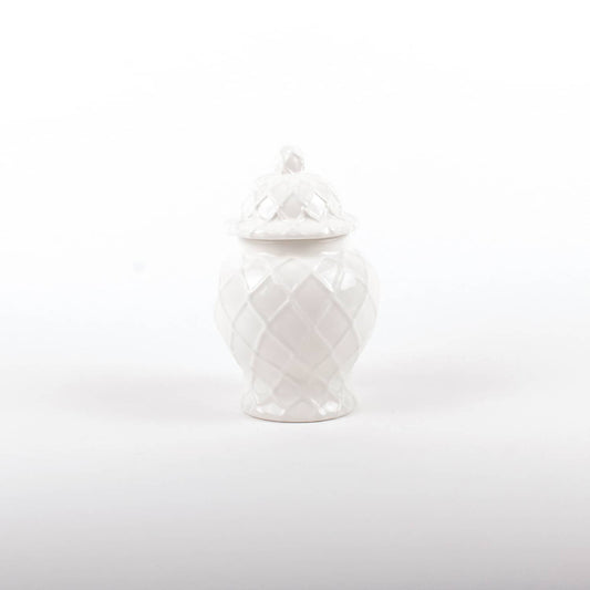 White Textured Ginger Jar