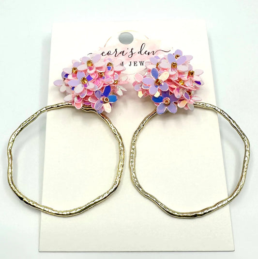 Flower Top Gold Earrings