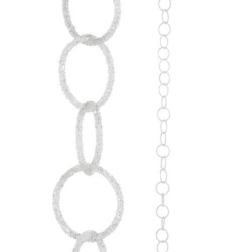 White Glittered Chain Garland