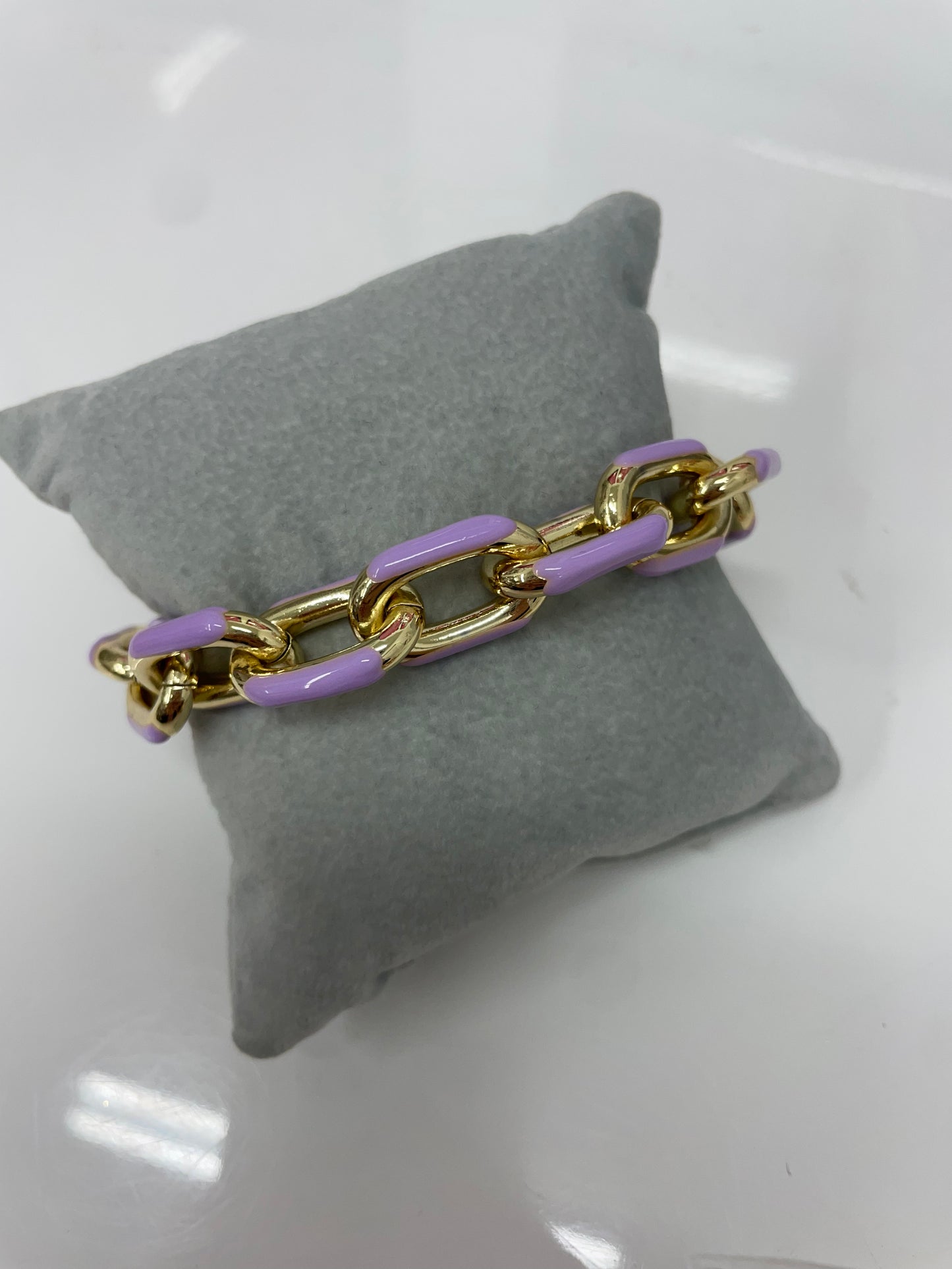 Magnetic Closure Gold Colored Chain Link Bracelet