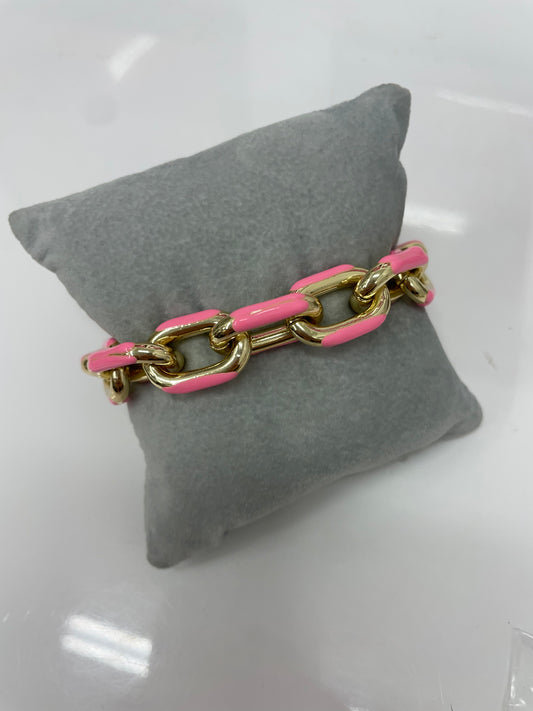 Magnetic Closure Gold Colored Chain Link Bracelet