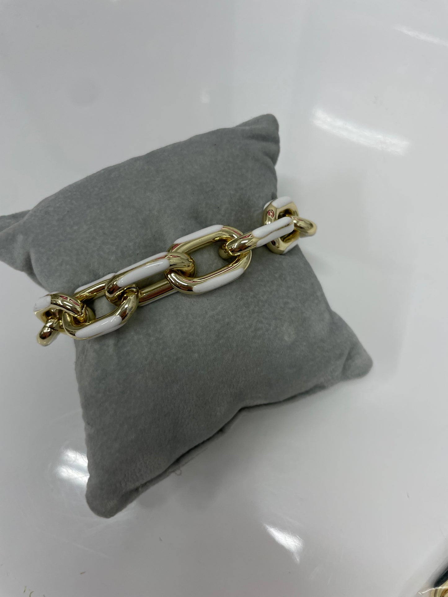 Magnetic Closure Gold Colored Chain Link Bracelet