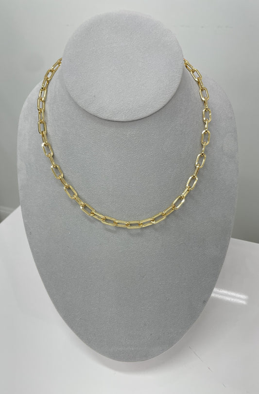 Magnetic Closure Thin Gold Chain Link Necklace