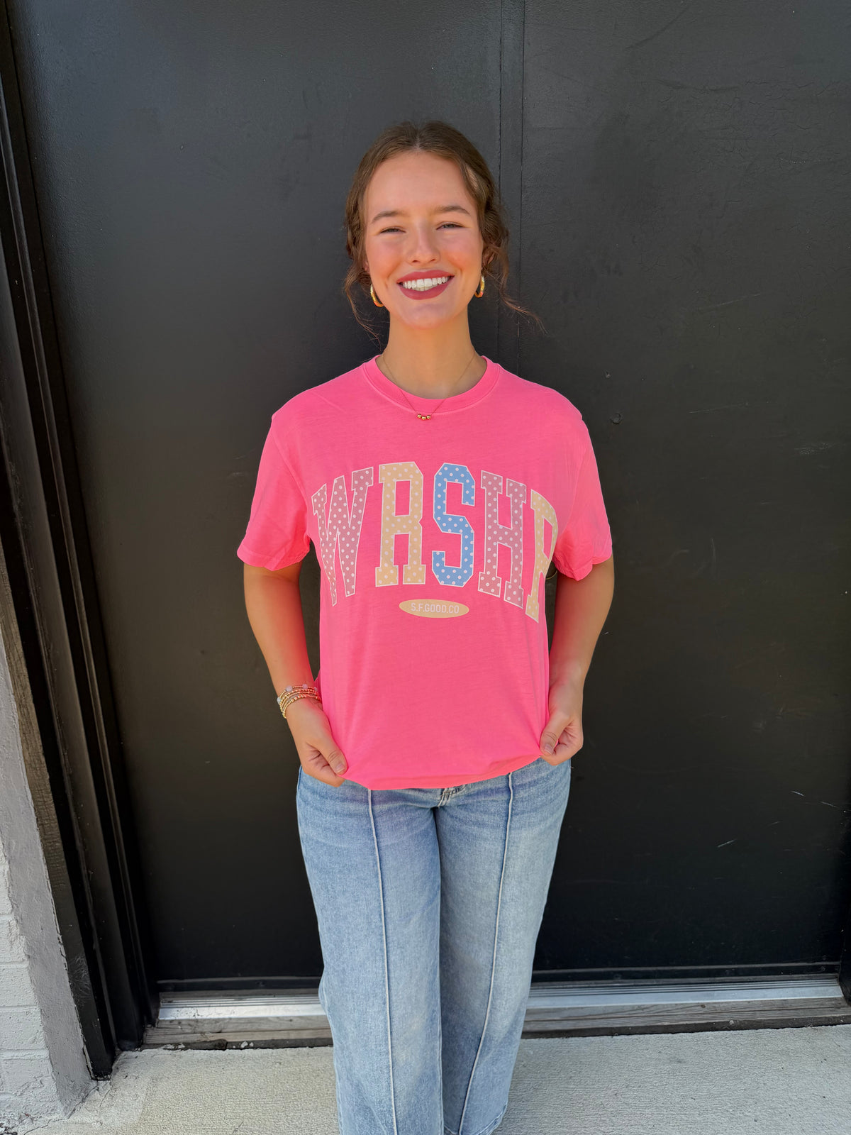 Short Sleeve Pink Worship Tee