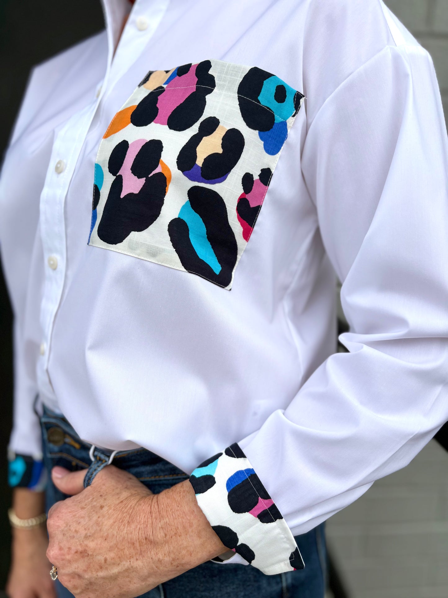 Marina Multicolor Leopard Long Sleeve Shirt