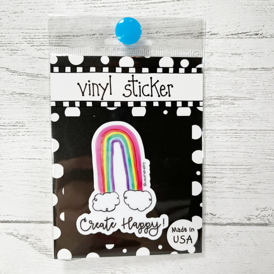 Create Happy Vinyl Sticker