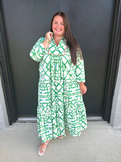 Emerald Trellis Pippa Long Dress