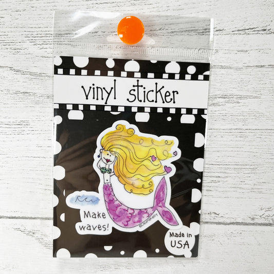 Make Waves Mermaid Vinyl Sticker