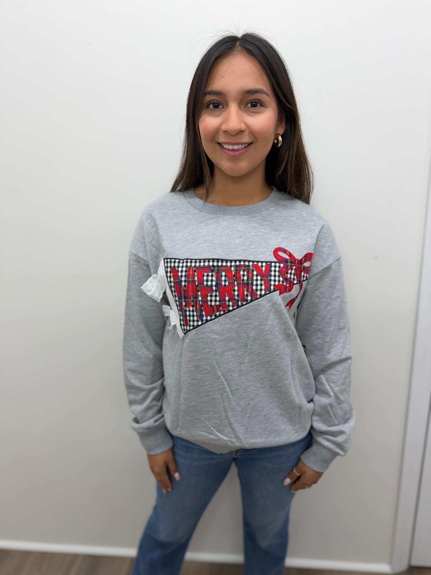 Merry Applique Crew Neck