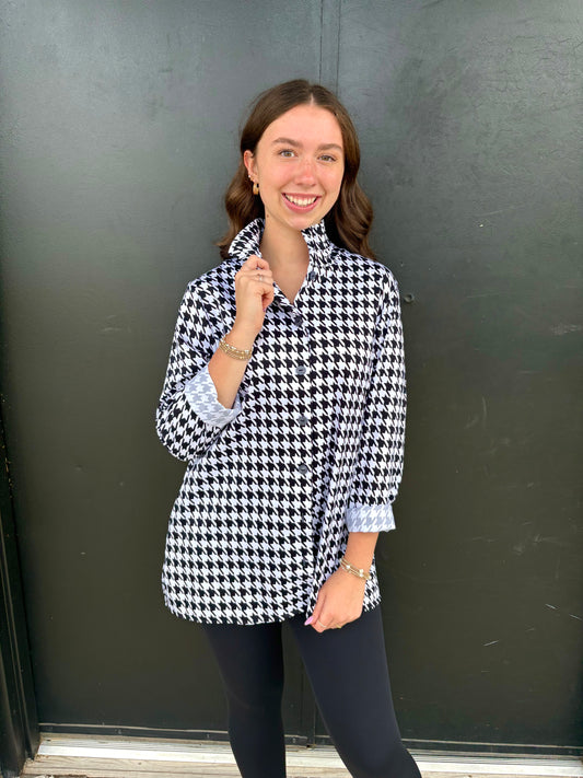 Carolina Classic Houndstooth Long Sleeve Shirt Jacket