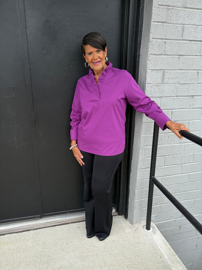 Tammy No Iron Stretch Long Sleeve Popover Shirt