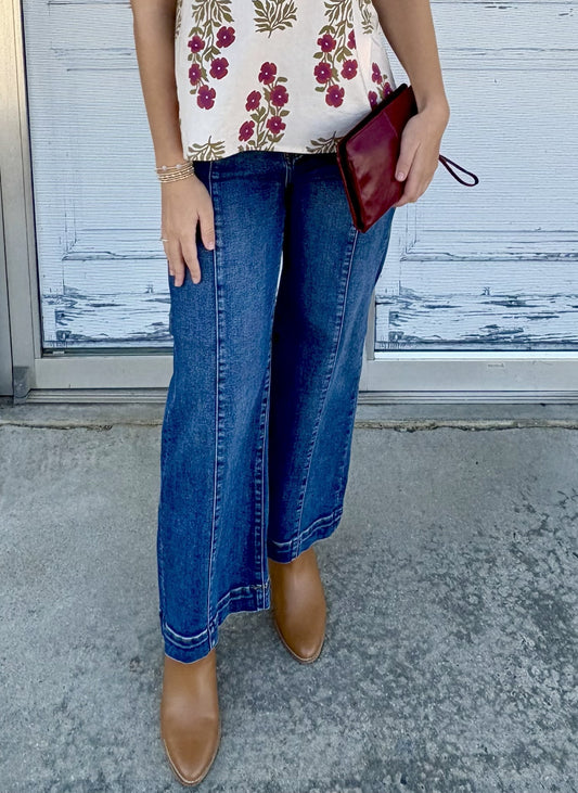 High-Rise Crop Wide Leg Jeans
