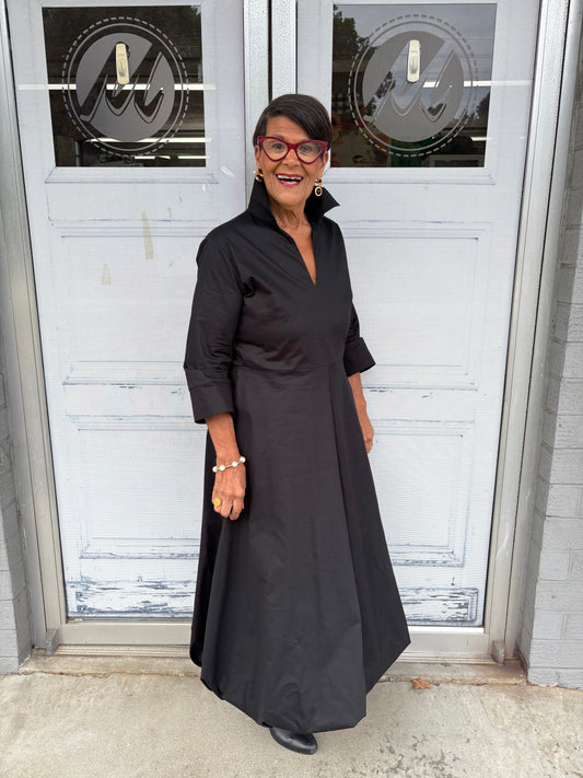 Uptown Bubble Dress Black Long Dress