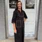 Cassidy Long Black and Camel Dress