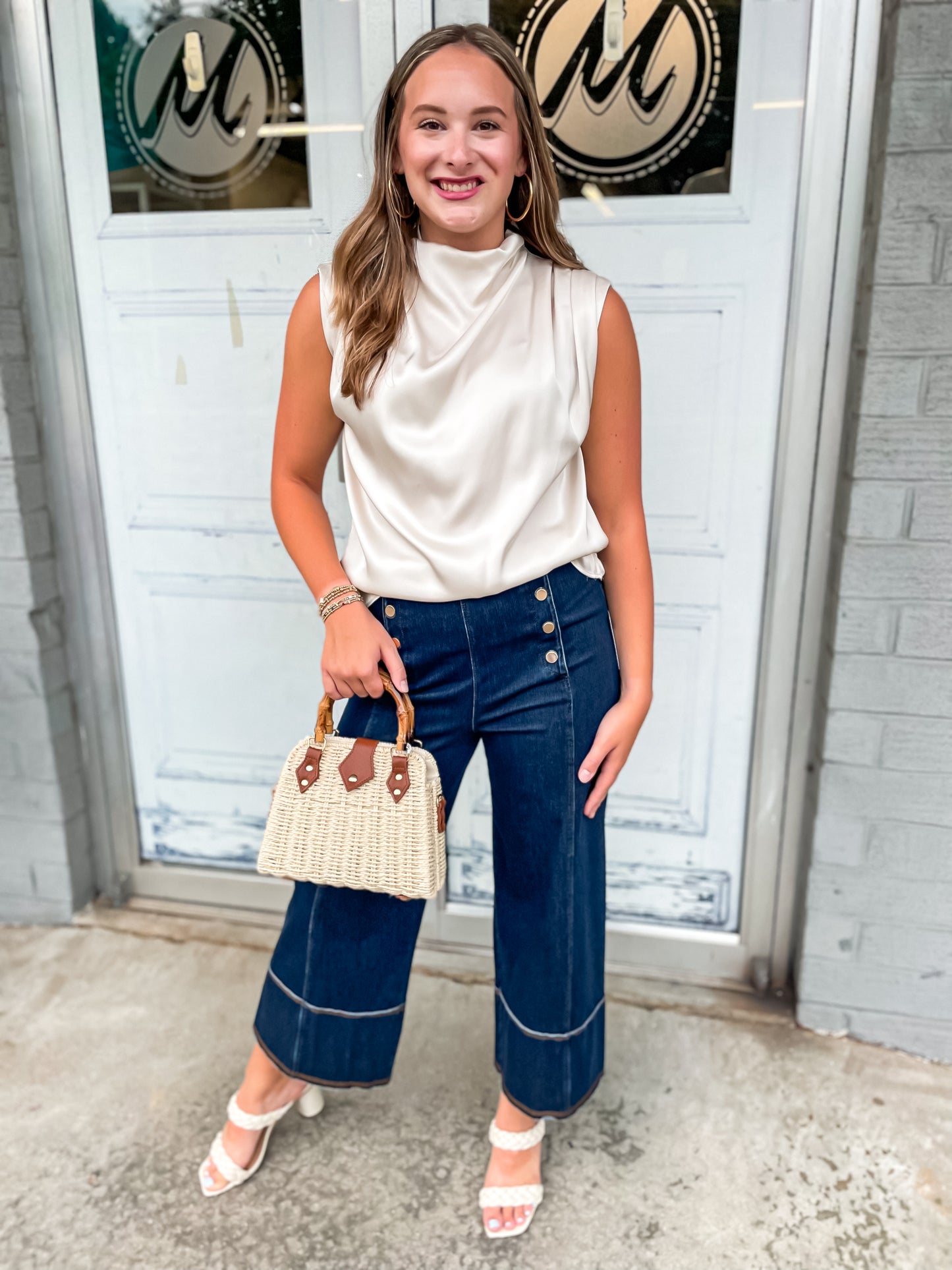 Kaia Wide Leg Denim Pants