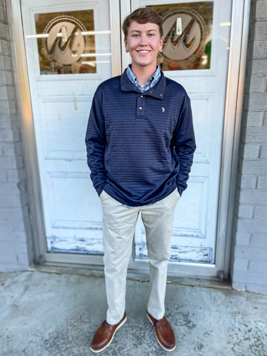 Men's Sqaure Stich Quarter Snap