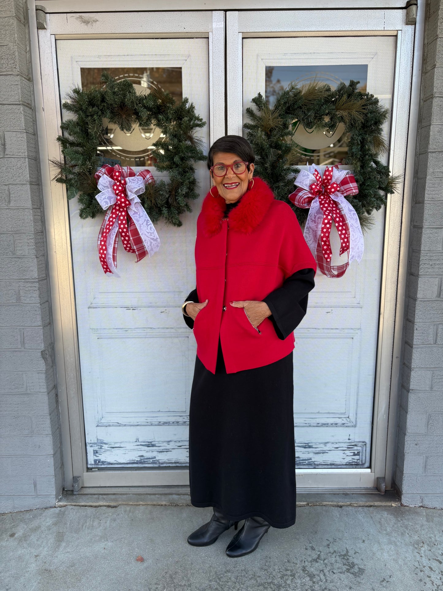 Faux Fur Trim Cardigan