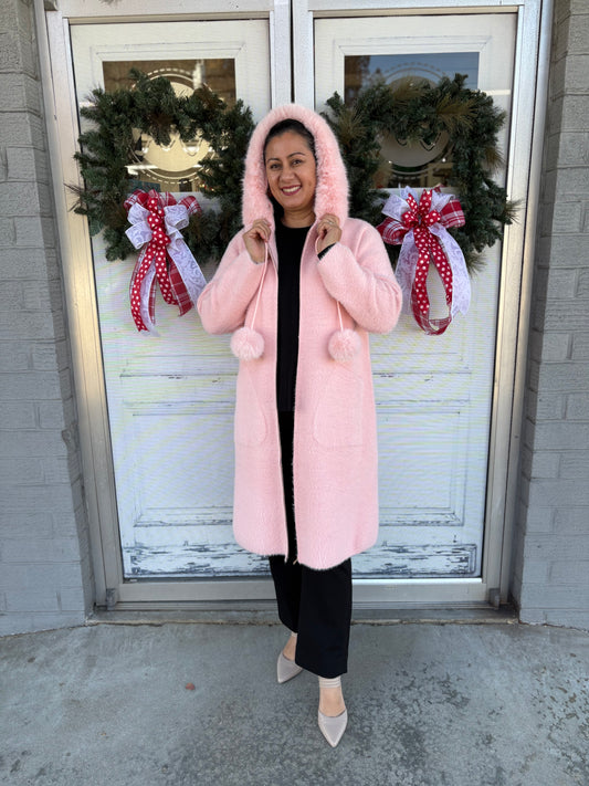 Suraya Brushed Coat with Fur