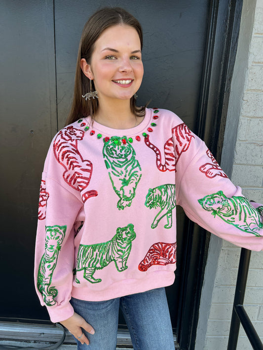 Queen of Sparkles Tiger Sweatshirt