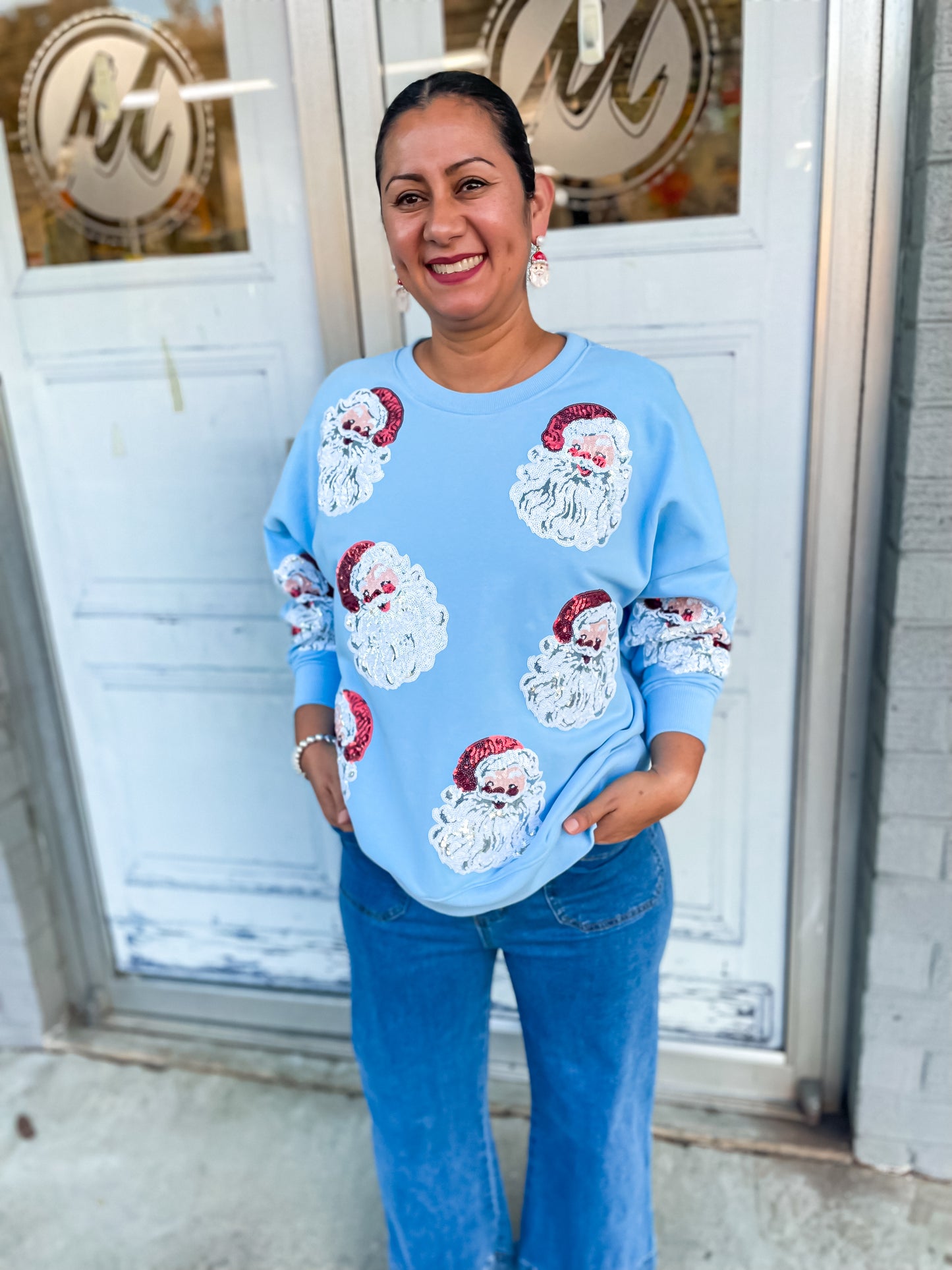 Sequin Santa Oversized Sweatshirt