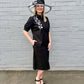 Esther Floral Embroidery Elbow Sleeve Dress
