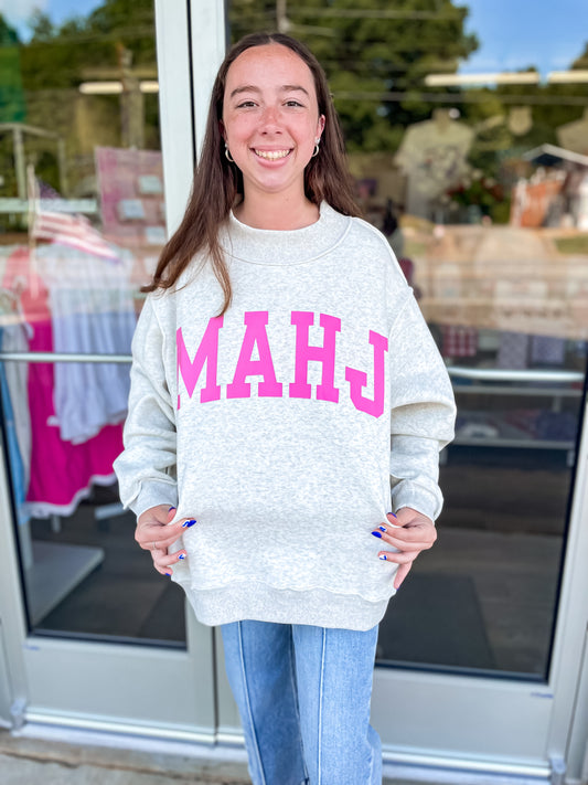 Reversible "MAHJ" & "BAM" Mock Neck Sweatshirt