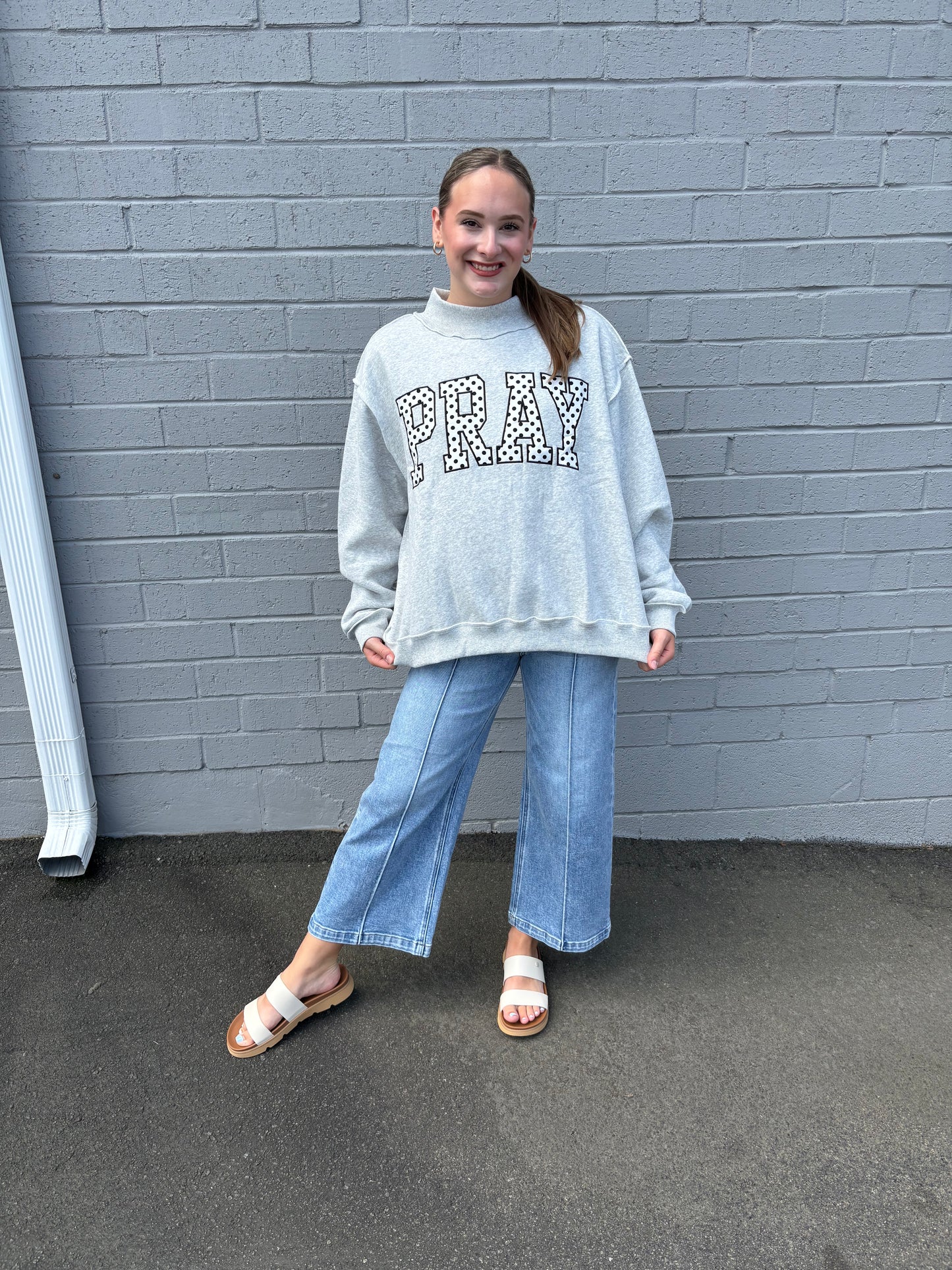 PRAY Mock-Neck Pullover